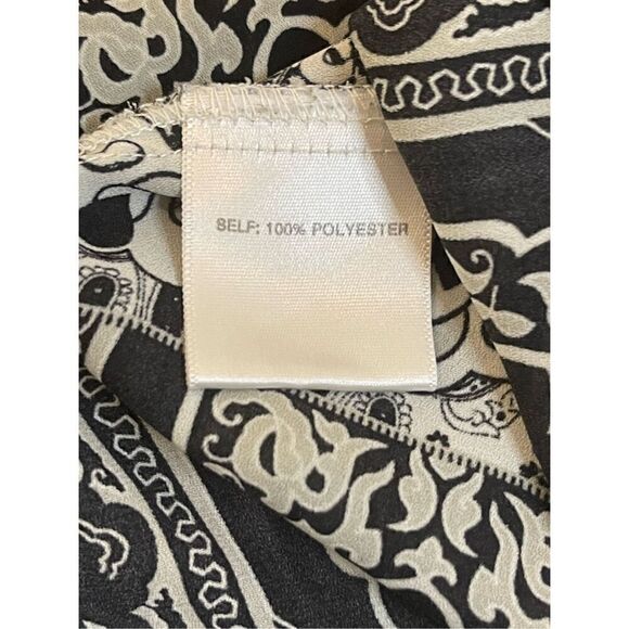 Rose & Olive women’s blouse 2X black white paisley 3/4 sleeve - Picture 5 of 7